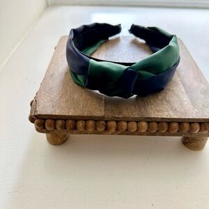 Navy and Green Knotted Headband